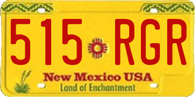 NM license plate 515RGR
