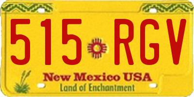 NM license plate 515RGV