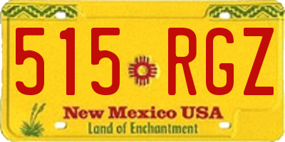NM license plate 515RGZ