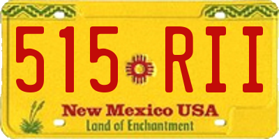 NM license plate 515RII