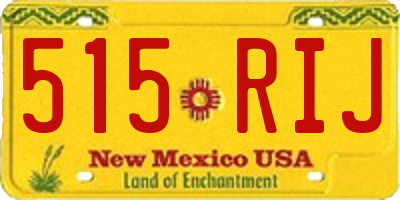 NM license plate 515RIJ