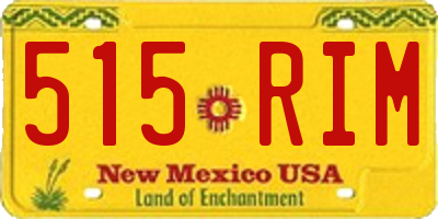 NM license plate 515RIM