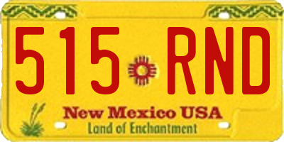 NM license plate 515RND