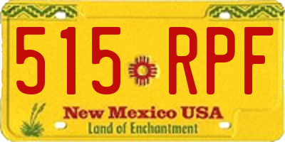 NM license plate 515RPF