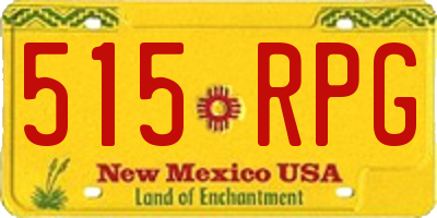 NM license plate 515RPG