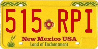 NM license plate 515RPI