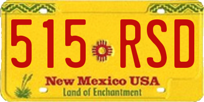 NM license plate 515RSD