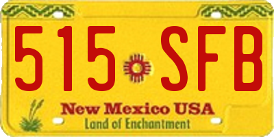 NM license plate 515SFB