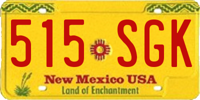 NM license plate 515SGK