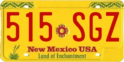NM license plate 515SGZ