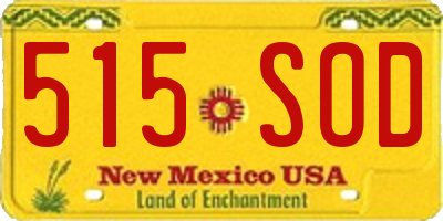 NM license plate 515SOD