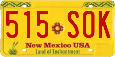 NM license plate 515SOK