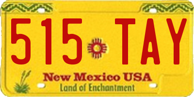 NM license plate 515TAY