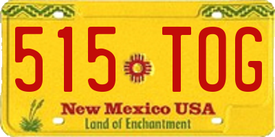 NM license plate 515TOG
