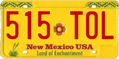 NM license plate 515TOL