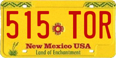 NM license plate 515TOR