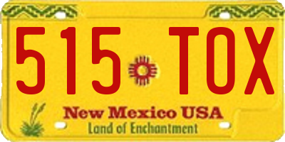 NM license plate 515TOX