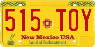NM license plate 515TOY