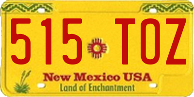 NM license plate 515TOZ