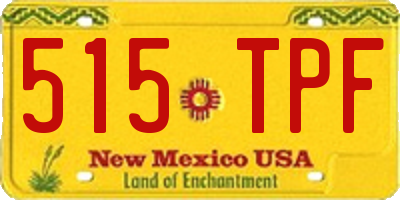 NM license plate 515TPF