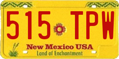 NM license plate 515TPW