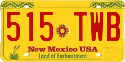 NM license plate 515TWB