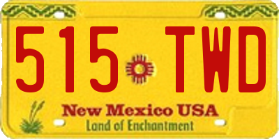 NM license plate 515TWD