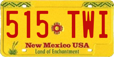 NM license plate 515TWI