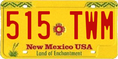 NM license plate 515TWM