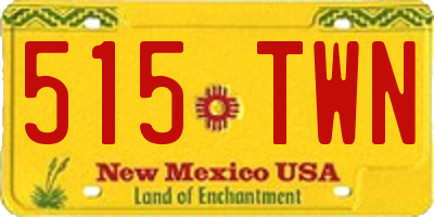 NM license plate 515TWN
