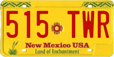 NM license plate 515TWR