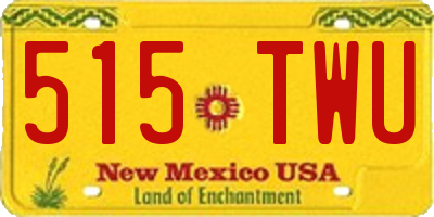 NM license plate 515TWU