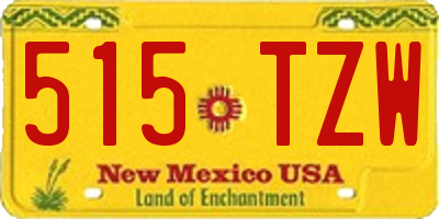 NM license plate 515TZW