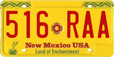 NM license plate 516RAA