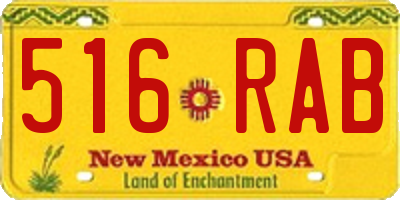 NM license plate 516RAB