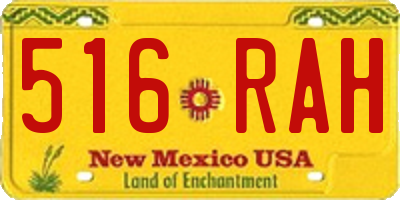 NM license plate 516RAH