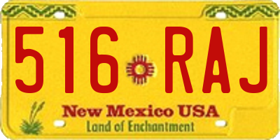 NM license plate 516RAJ