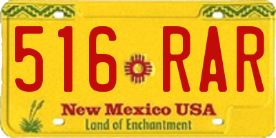 NM license plate 516RAR