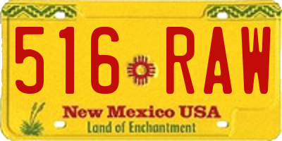 NM license plate 516RAW