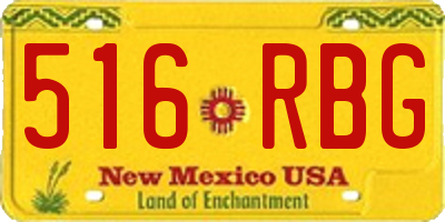 NM license plate 516RBG