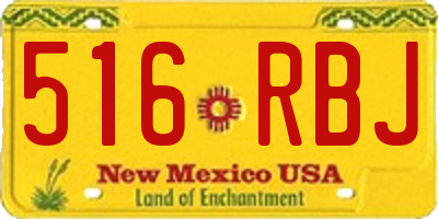 NM license plate 516RBJ