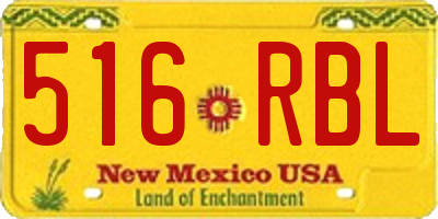 NM license plate 516RBL