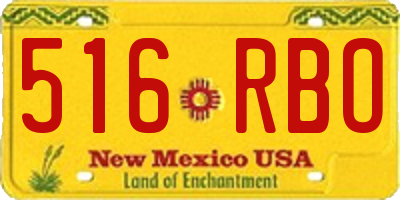 NM license plate 516RBO