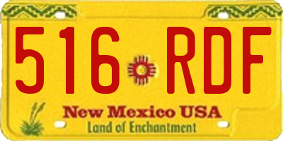 NM license plate 516RDF