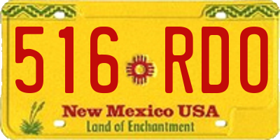 NM license plate 516RDO