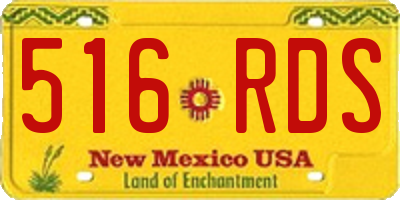NM license plate 516RDS