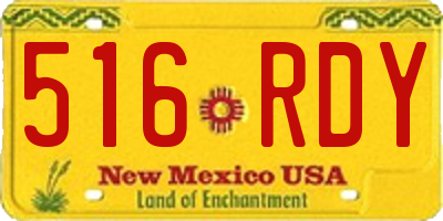NM license plate 516RDY