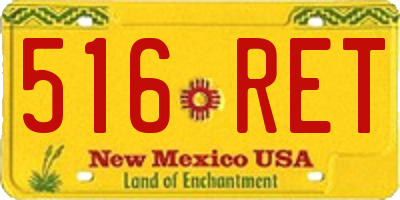 NM license plate 516RET