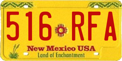 NM license plate 516RFA
