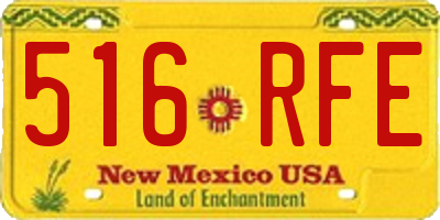 NM license plate 516RFE
